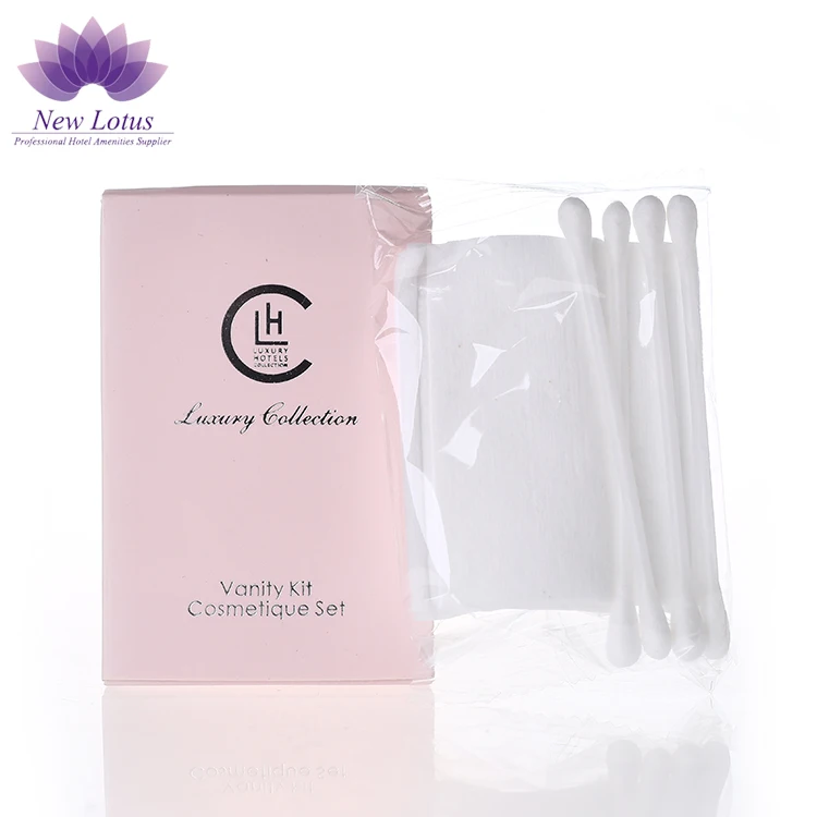 Eco Hotel/travel Vanity Kit With Organic Cotton Pad Cosmetic Cotton Bud