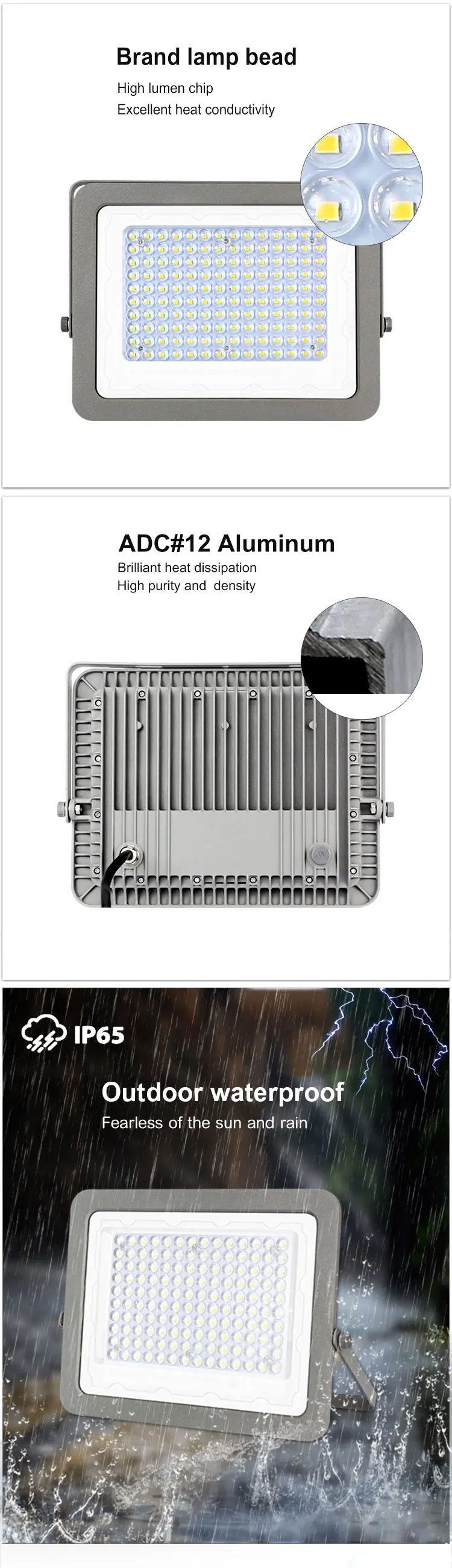 KCD rechargeable modern outdoor wall light led zigbee flood led light 100 w - ANKUX.COM