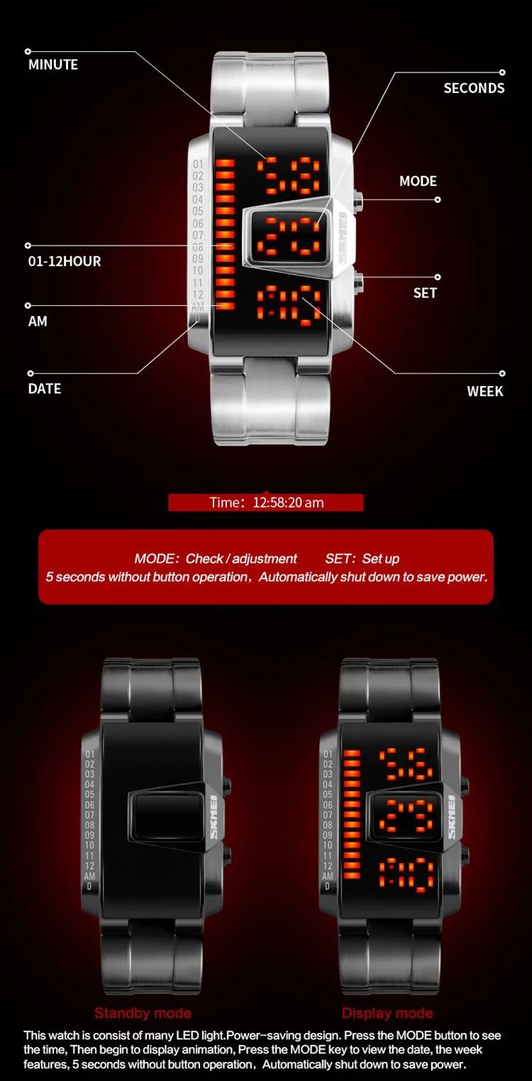 top famous brand skmei 1179 army men dress rectangle led clocks time man hot military digital sport 50m waterproof luxury watch