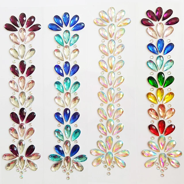 
women self adhesive crystal bead head band hair jewelry for braids 