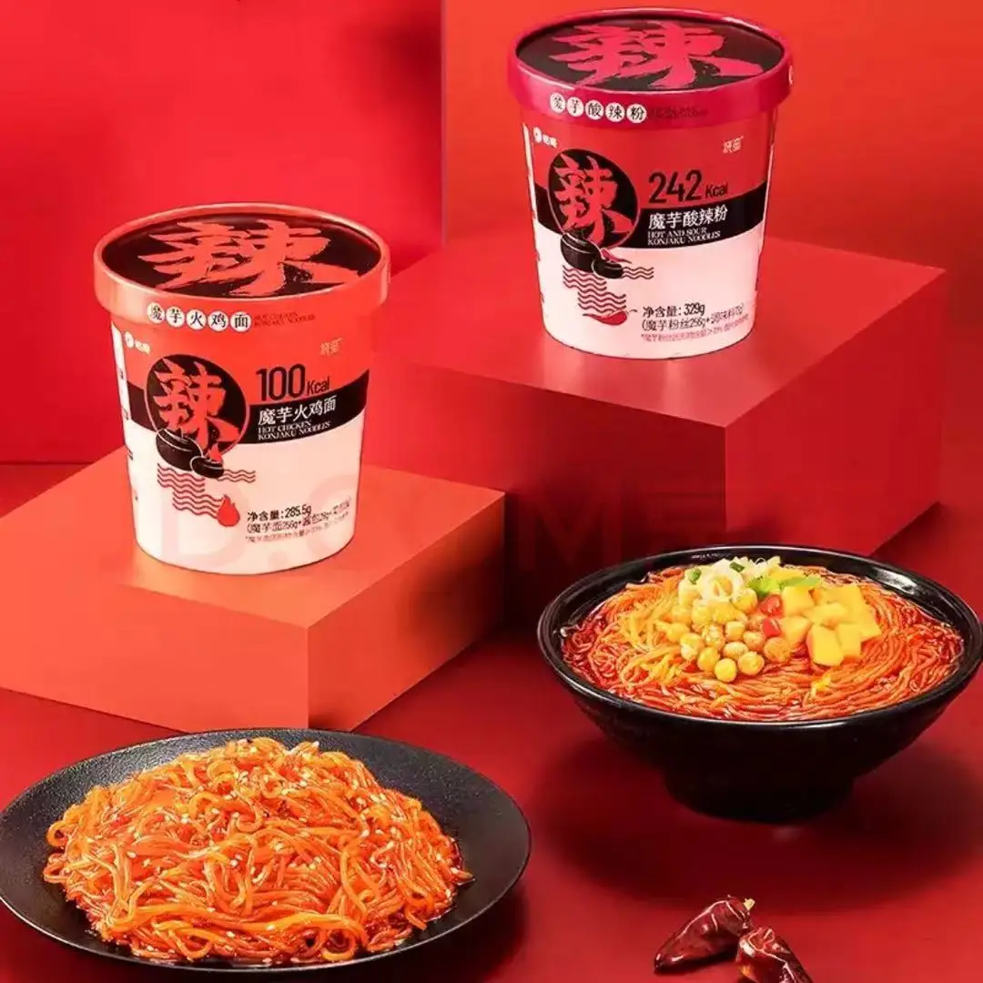 Korean Hot Chicken Flavor Konjac Noodles Ready To Eat Spicy Instant Cup ...