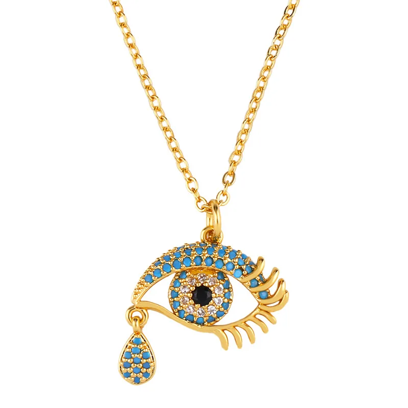 2021 New Arrival Turkish Handmade S925 Sterling Silver Circle Eye Zircon Pendant Necklace