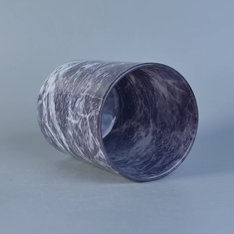Wholesales Dark Marble Glass Candle Holders Home Decoration
