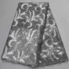 African 5 yard net material Guangzhou African 3D Embroidery Flower Wedding Dress Lace Fabric