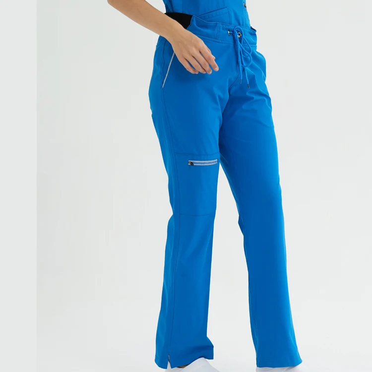 Nurse Uniform Scrub All Nurses Uniforms Dark Blue Cotton Polyester Short Sleeve Long Sleeve