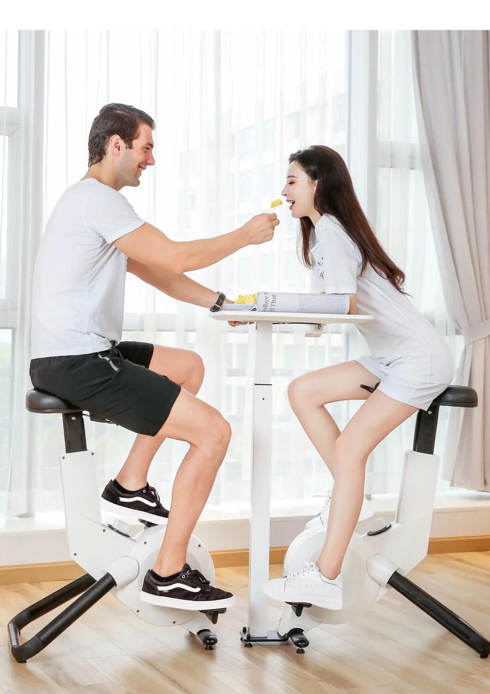 exercise bike sitting in chair