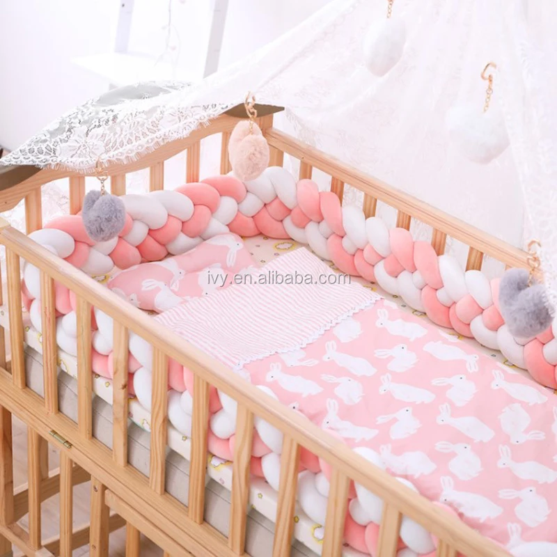 baby crib bumper knotted