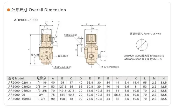 Good Quality SMC series Air Source Treatment AR2000-02 Air Regulator Pneumatic Air Pressure Regulator