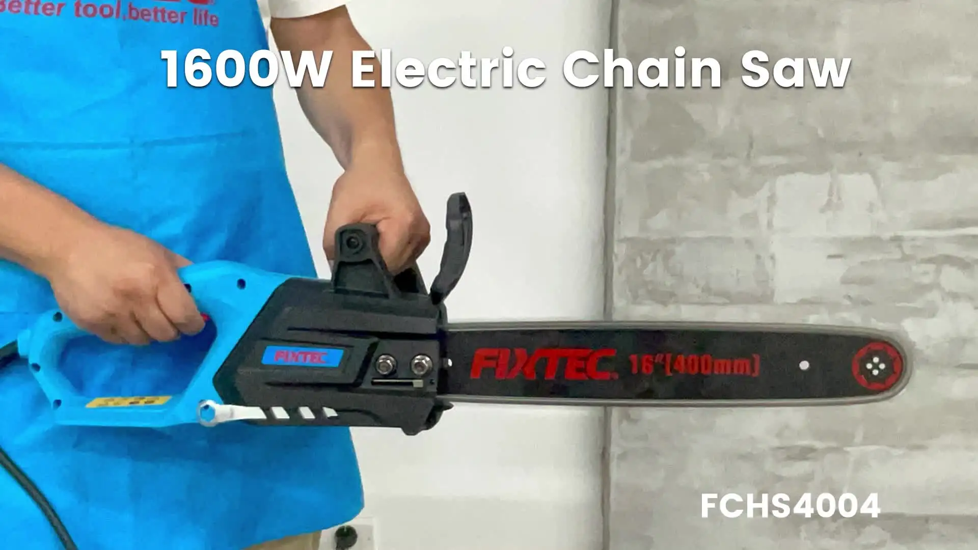 FIXTEC 1600W Electric Chain Saw - Efficient Wood Cutting