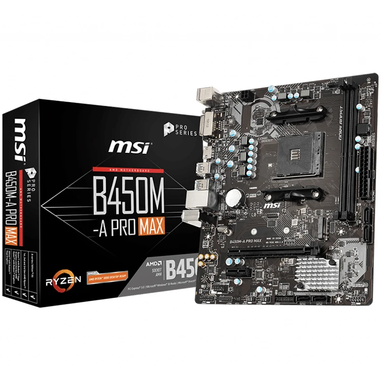 msi b450m-a pro max matx gaming motherboard with am4 socket usb