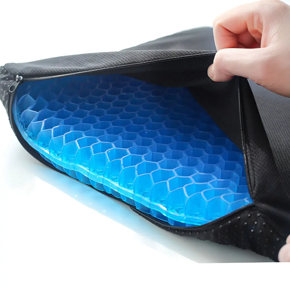 批发舒适柔软方形汽车座椅蜂窝凝胶坐垫办公沙发椅子坐垫硅胶鸡蛋坐垫