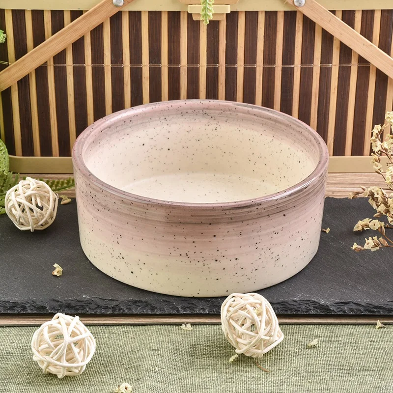 Vintage pink handmade ceramic candle vessel votive candle tin home decor