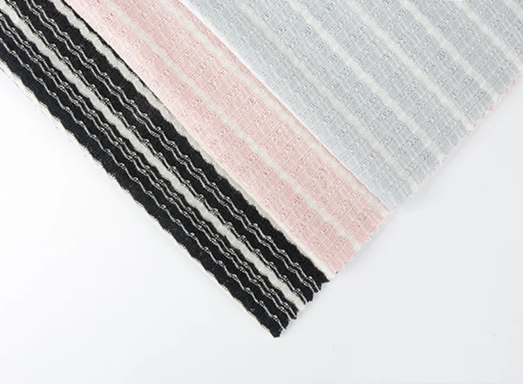 stripe rib knit fabric