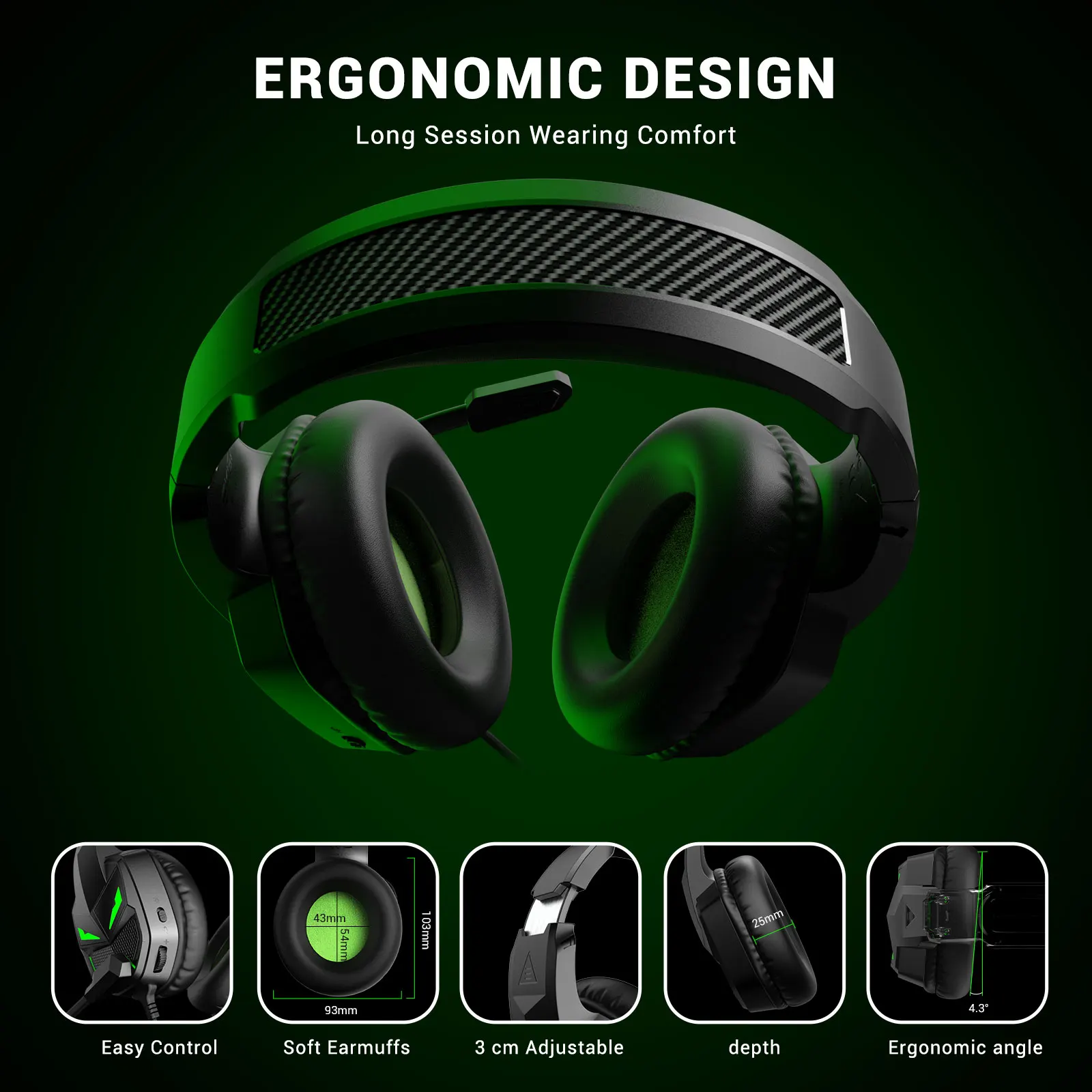 Gaming Headset Led Light Usb Music Computer Wired Headsets Gaming