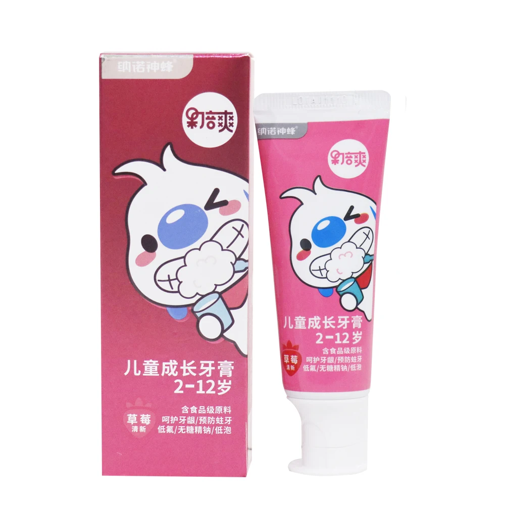 
Strawberry Flavor Anti Cavity Low Fluoride Baby Toothpaste With Vitamin C 