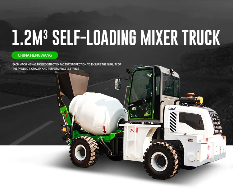 Self Loading 1.2 M3 Concrete Mixer Truck With Auto Grease And Water