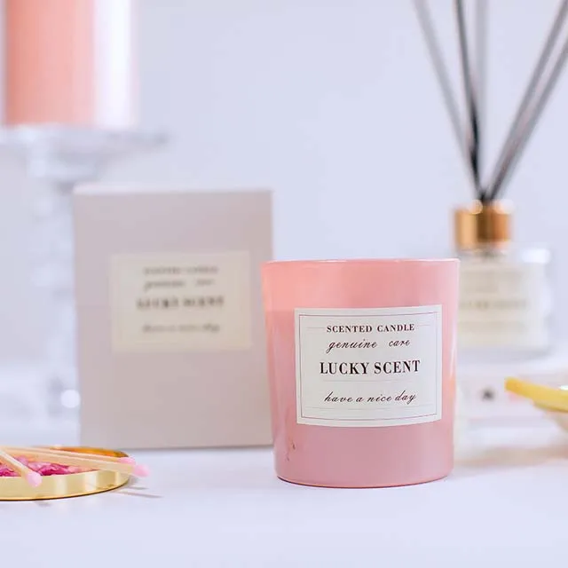 150g Natural Soy Wax Aromatherapy Glass Creamy vanilla Scented Candles Gift Set