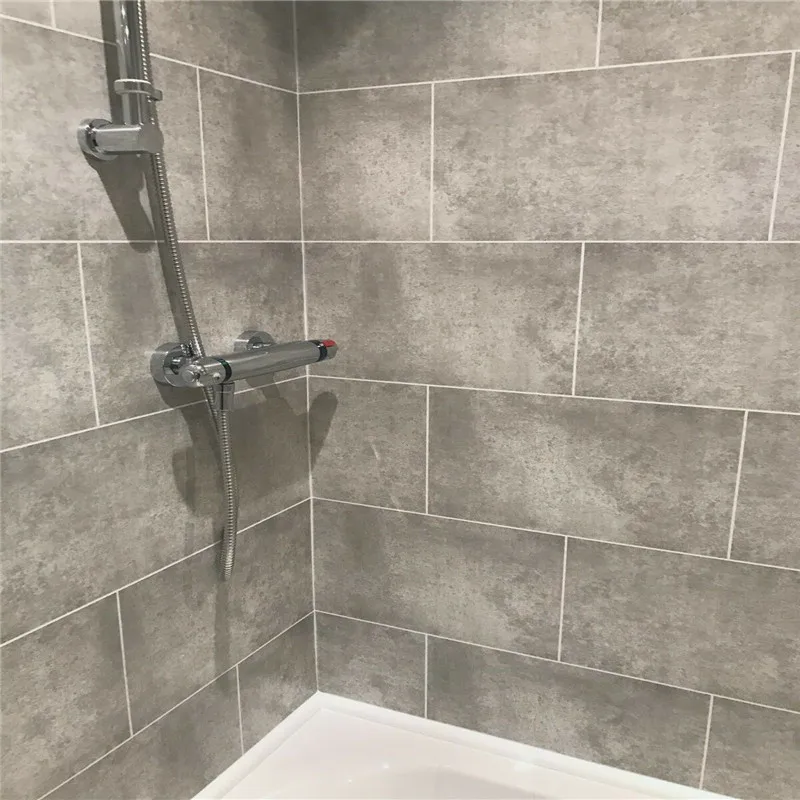 Cutline Grey Tile Effect 8mm Thickness Bathroom Pvc Wall Panels Shower Wet Wall Cladding Buy