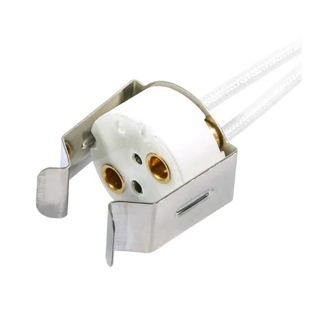 Mr16 G4, G5.3, G6.35 socket Lamp holder Ceramic with clip