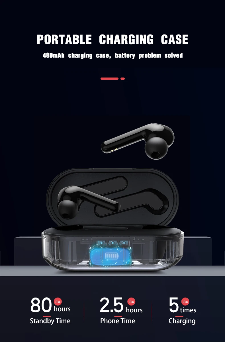 Yoobao YB-505 Wireless Earphone In-ear Headphone TWS Waterproof Noise Cancelling Whole-day Comfort - ANKUX.COM