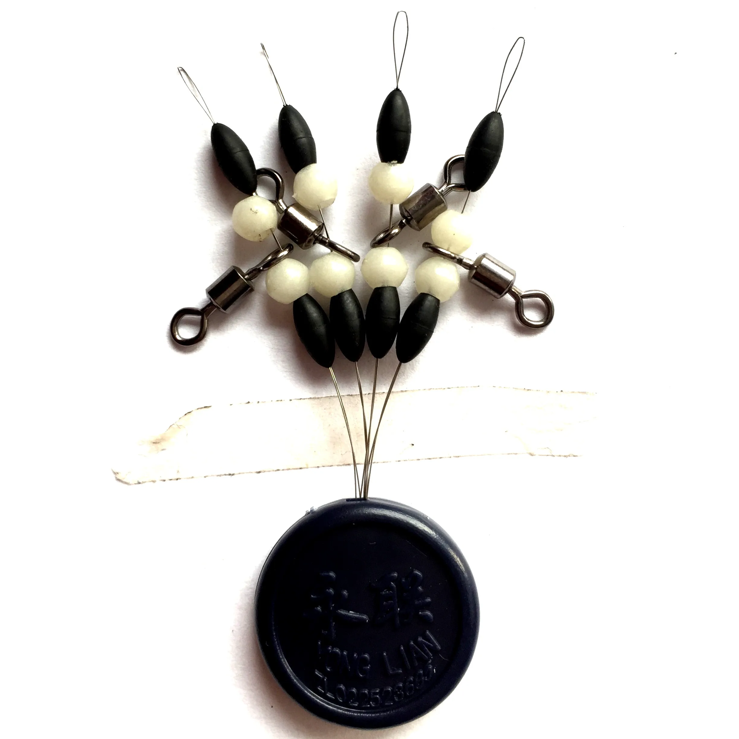 Rolling Swivel And Pearl Beads Olive Fishing Rubber Stopper Free