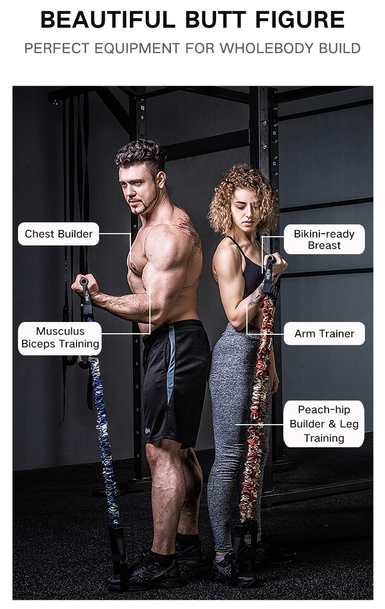 Innstar Chest Expander 3 Rope Adjustable For Arm Chest Muscle Exerciser Training 