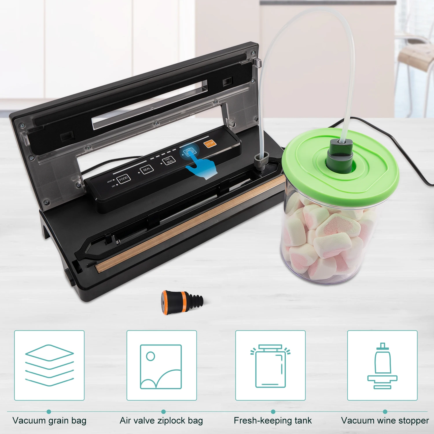 Newest Innovation Electric Food Vacuum Sealer With Bag Cutter And See