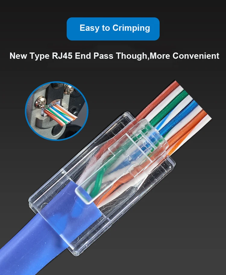 Gold Plate 3u End Pass Through Easy End Pass Through Rj45 Connector 3 ...