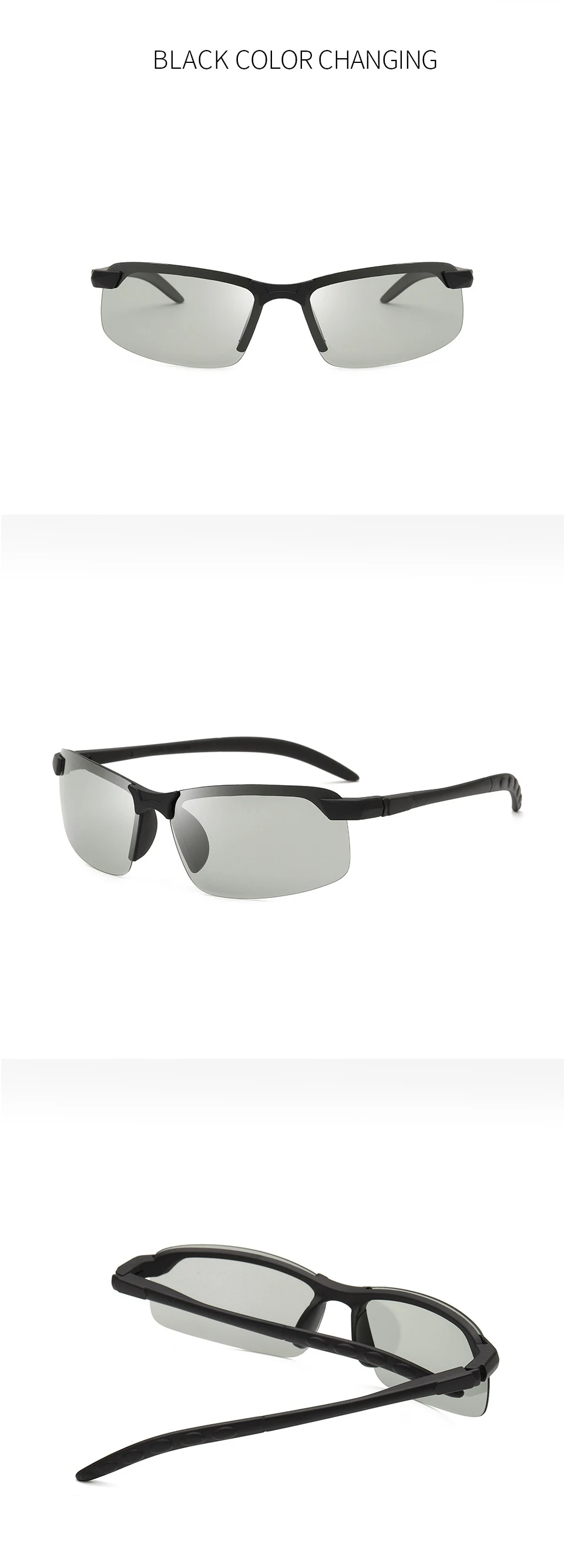Fashion Cycling Driving Change Colour Cheap Glasses Photochromic Lens Polarized Men Sunglasses