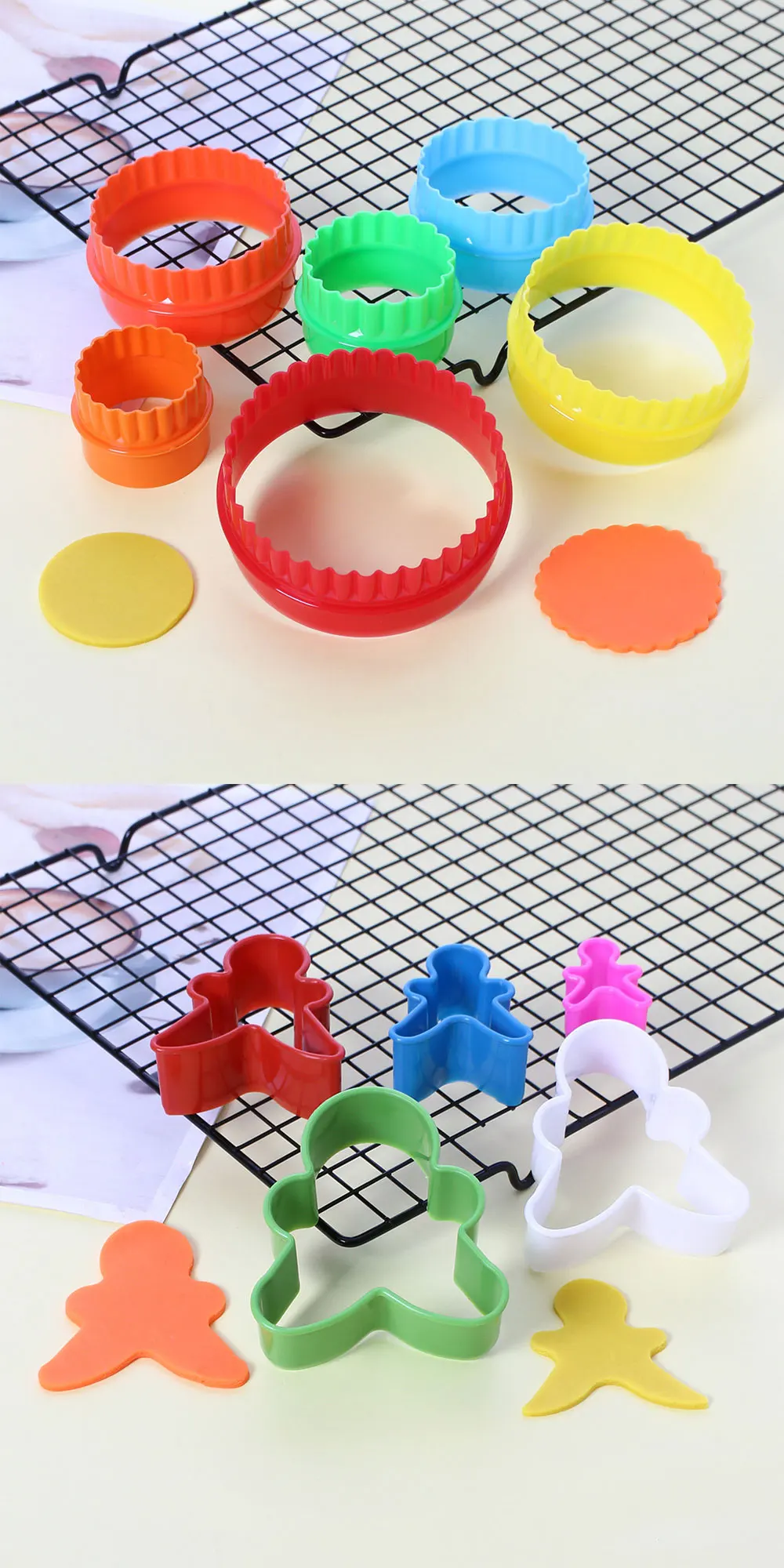 5pcs/set Food Grade Plastic Kitchen Accessories 7Types of Cookie Cake Mold Egg 