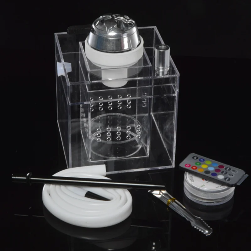 Cheap Plastic Box Shape Shisha Acrylic Led Light Hookahs Buy Led