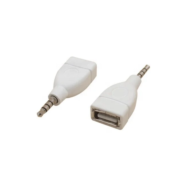 3.5mm Adapter Male To Usb 2.0 Female White Color Connector - Buy 3.5mm 