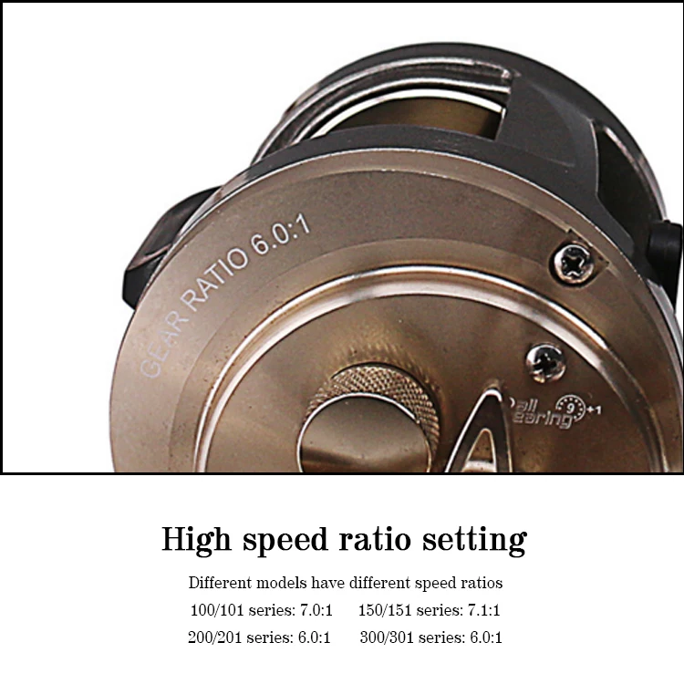 Deukio JH series Fishing Baitcasting Reel 9+1BB High speed 7.1:1 Max drag 7kg Aluminium alloy CNC Machined