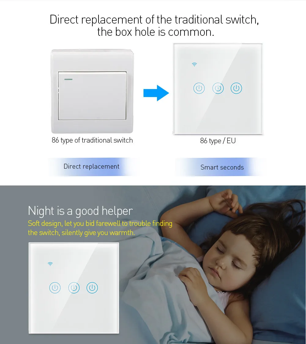 EU UK 4 Gang ZigBee Hotel Switch Home Automation Smart Wall Tuya ZigBee Switch Work with Amazon Google Assistant - ANKUX.COM