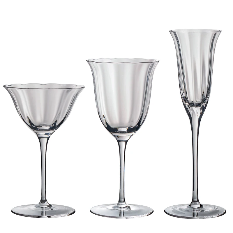 Fancy Luxury Hand Blown Long Stem Wine Glass Cup Wedding Clean Crystal ...