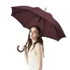 Windproof Stick Umbrella Auto Open Wooden Handle Travel J Light Stick Umbrellas for Men and Women