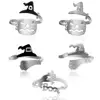 Halloween creative simple ring witch hat broom mop shape opening finger unisex promotion ring