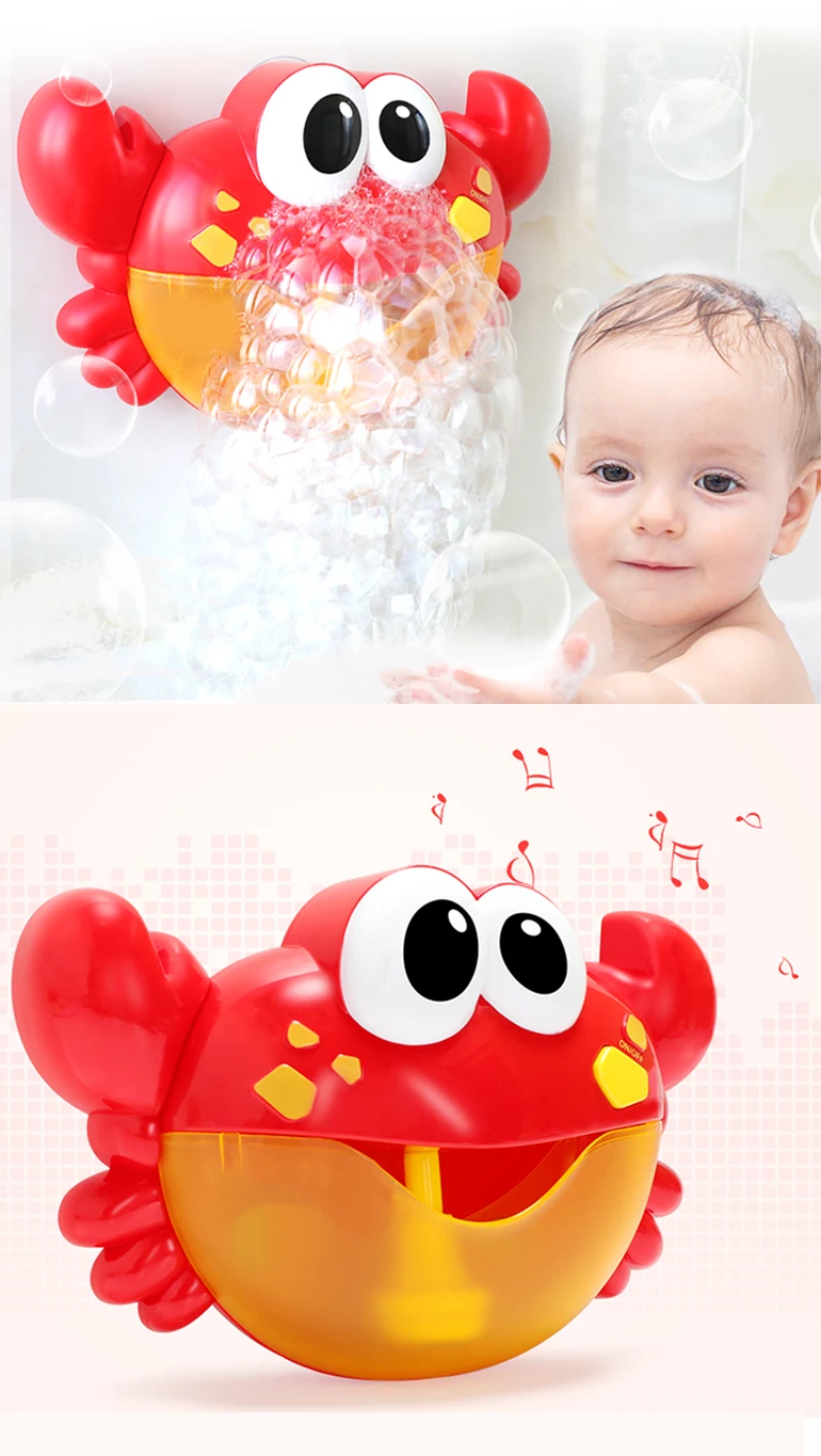 Kids Baby Bubble Crab Maker Machine Bath   Shower Toy Music Fun 