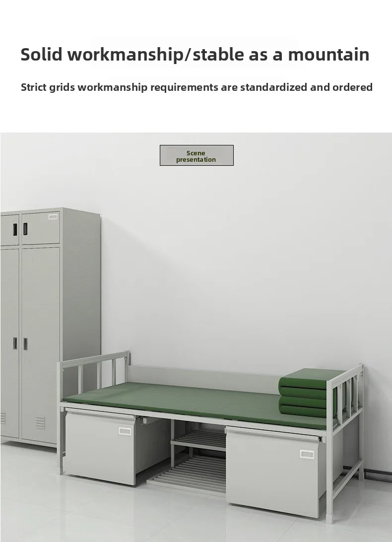 product wholesale custom heavy duty metal double bunk bed detachable knock down single bed frame for school bedroom apartment hospital-7