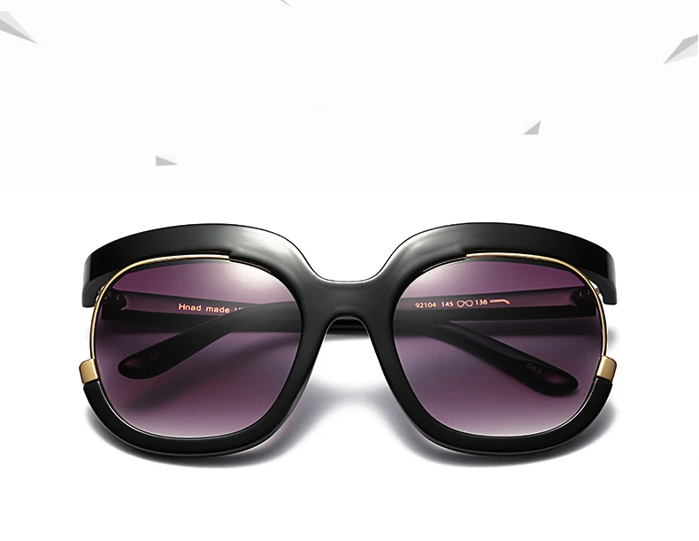 Designer Logo Unique Round Semi Rimless Frame Oversized Women Sunglasses