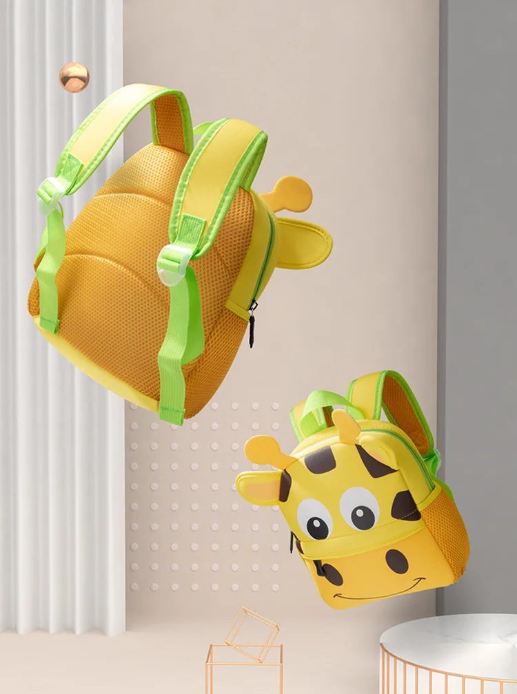 mochilas 2020 New Children Backpacks 3D Giraffe Design Girl Boys School Bags Toddler Kids Neoprene Schoolbag Kindergarten Cartoon Pouch