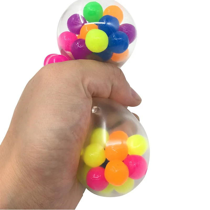 Tpr Squeeze Bead Ball Squishy Colorful Fidget Toys Ball Sensory Stress Relief Edc Anti Stress