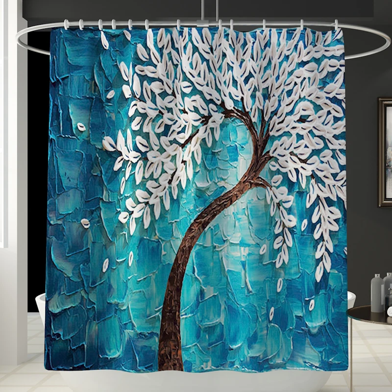 Carving Style  Anti Slip Bathroom Rug 4 Piece Set Custom horse print Shower curtain