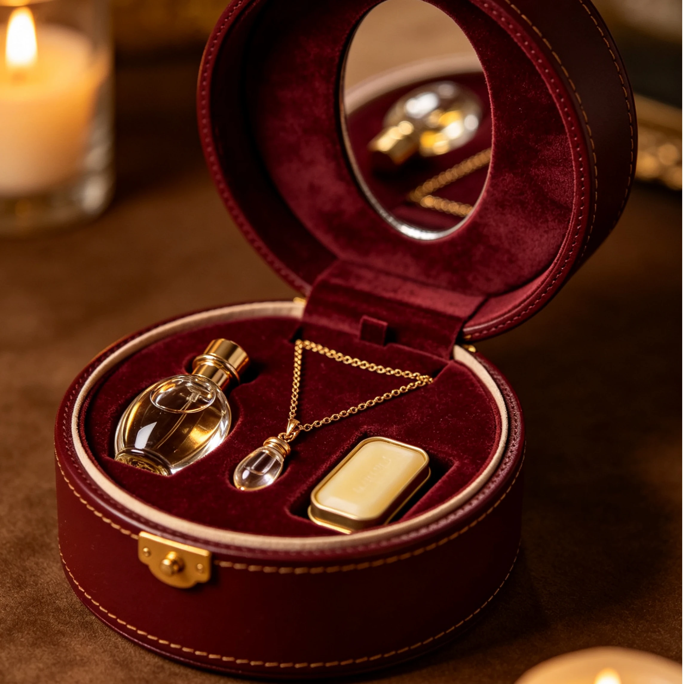 Duchess Vanity Round - Velvet Red