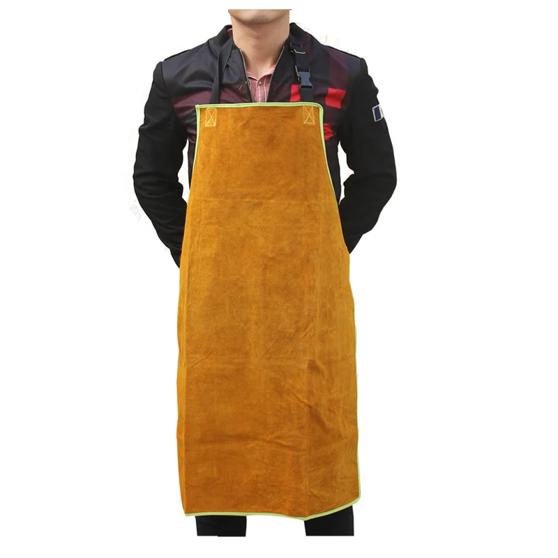 Cow Full Leather Welding Apron With Adjustable Stripe Flame Retardant ...