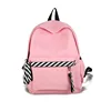 Nice design color strip school bag leisure women travel backpack national style canvas casual fashion back pack for school girl