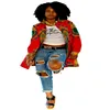 Women's long-sleeved printed cardigan coat sexy totem shirt casual wear large size national clothes wholesale 2019 club clothing