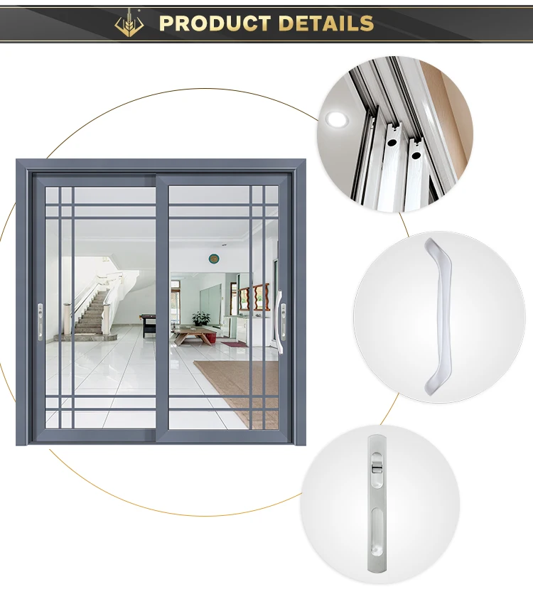 Wholesale price french with white  aluminum alloy sliding glass door