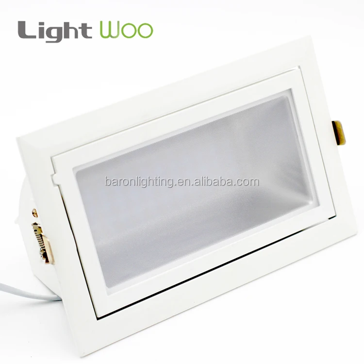 Europe New design aluminum movable SMD recessed trunk down light 30W 40W 50W 60W led retractable gimbal cob downlight