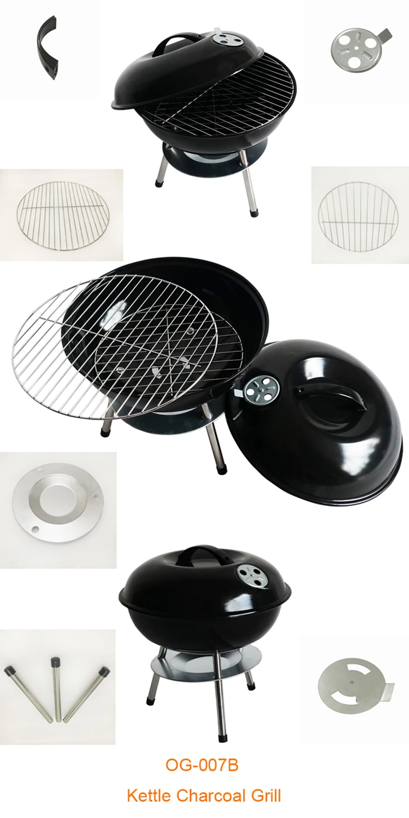 Mini Kettle Grill Outdoor Free Standing Round Grills